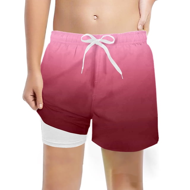 2025 Garçons Pantalons de Bain Décontractés avec Doublure de Compression Shorts de Bain Extensibles