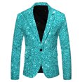 thumbnail image 1 of Kcodviy Men's 3D Sequin Suit Suits for Prom Printed Pocket Lapel Button Suits for Men Up Suit Style Jacket Suit for Men one, 1 of 2