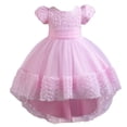 thumbnail image 2 of MIASHUI Robe de Princesse en Dentelle pour Filles Robe de Demoiselle d'Honneur Mariage Concours Fête Bal Vacances Tulle, Rose, 3-4 Ans, 2 of 5