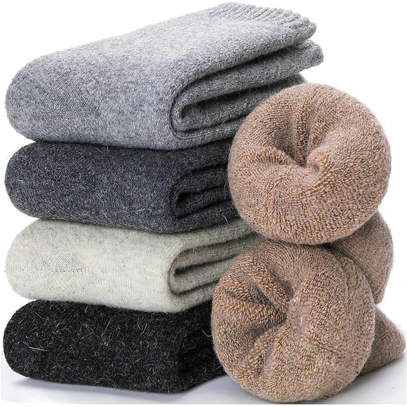 EcoNesxp Pair of women's merino wool thermal socks, thickened for winter, warm and comfortable for hiking, mid-calf boot socks 5 Pair of women's merino wool thermal socks, thickened for winter, warm
