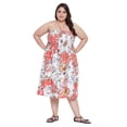 thumbnail image 1 of Oussum Robe Tube Courte pour Femmes Sans Manches, Robes d'Été, Blanc et Orange, 1 of 7