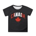 thumbnail image 1 of T-shirt à Manches Courtes pour Filles de la Fête du Canada, Col Rond d'Été, Coupe Décontractée, Chandails de Base, 1 of 4
