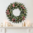 thumbnail image 2 of Holiday Time 24" Pre-lit Frosted Christmas Artificial Wreath, Green, 2 of 5