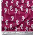 thumbnail image 1 of Soimoi Velvet Fabric Jellyfish & Seahorse Ocean Print Fabric by The Yard 58 Inch Wide, 1 of 3