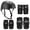Black, variant on Amdohai Protective Gear Set 7 in 1 Knee Elbow Pads Wrist Guards Helmet Multi Sports Safety Protection Pads for Kids Teenagers Scooter Skating Cycling