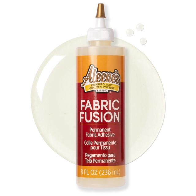Aleene’s Fabric Fusion 8 fl oz – Permanent No-Sew Fabric Adhesive for Clothing, Denim & Polyester, Clear-Drying Flexible Bond with 4-Hour Dry Time