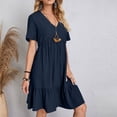 thumbnail image 4 of Yuyuzo Tenue de Robe Formelle pour Femmes Élégante à Manches Courtes Robe de Plage Robe Cocktail à Volants Soirée Bal Robe Courte, 4 of 7