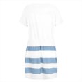 thumbnail image 4 of Robes d'Été Grande Taille pour Femmes Décontractées à Col en V Sans Manches, Robes à Rayures avec Empiècement, Bretelles, Ceinture, Robe Courte, Robes de Boîte de Nuit pour Femmes 2023 en Liquidation, 4 of 6
