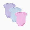 thumbnail image 1 of PatPat Baby's Cotton Solid Mint Colorful Short-sleeve Bodysuit, 1 of 5