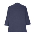 thumbnail image 4 of Plebaso Womens Plus Size Tops 3/4 Sleeve V Neck Casual T Shirts Loose Solid Color Button down Blouses Tees, 4 of 7