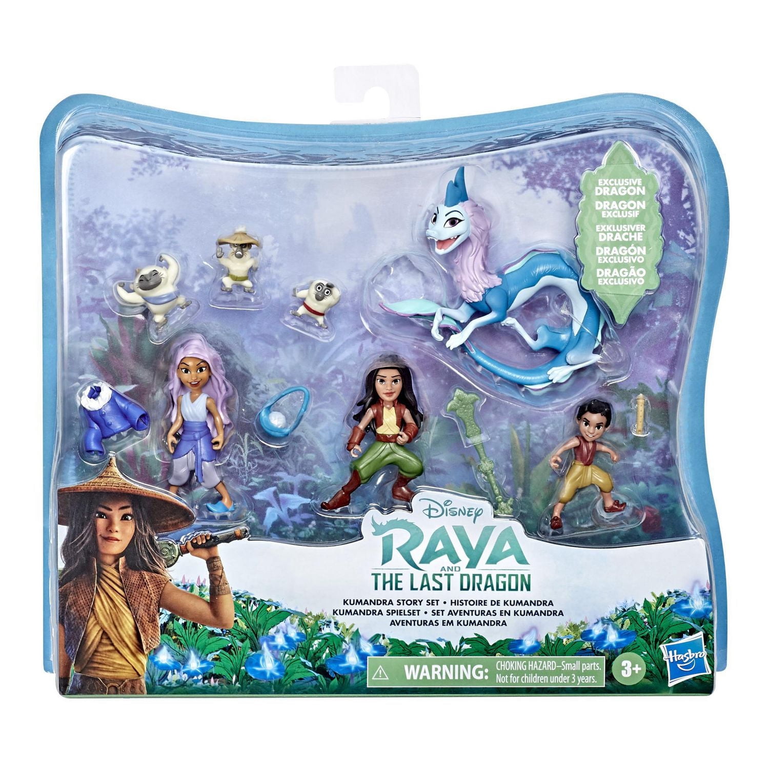 « Raya and the Last Dragon » de Disney, Histoire de Kumandra, 7 poupées et accessoires, Raya, Sisu humain, Ongis, Boun et Sisu, pour enfants