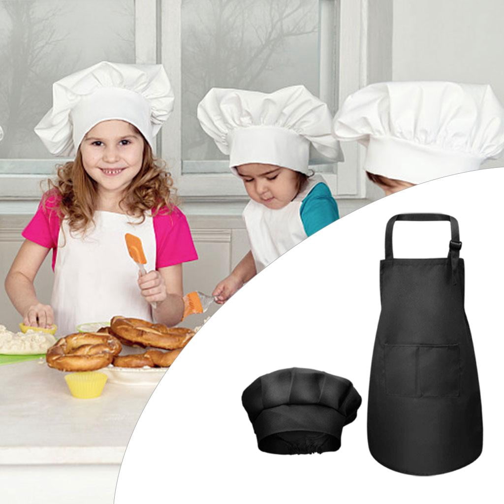 Ensemble de Cuisine et de Pâtisserie pour Enfants 11 Pcs avec Toque de Chef, Tablier, Mitaine de Four, Surmanches Cuisine