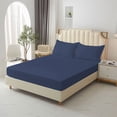 thumbnail image 1 of UsRHHA Double Bed Fitted Sheet with Non-Slip Elastic, 200x180cm All-Inclusive Mattress Protector for Deep Pocket, Soft Breathable Bed Cover, 1 of 6