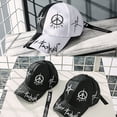 thumbnail image 1 of Baohd Stylish Adjustable Baseball Cap For Summer And Sun Protection Stylish And Practical Hats For Women black white rings 1Set, 1 of 6