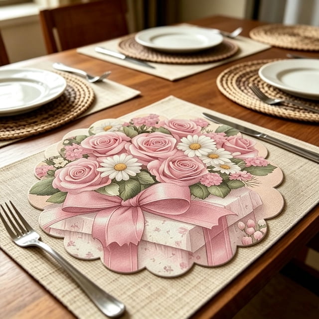 Ensembles de 8 Napperons Ronds Résistants à la Chaleur, Imperméables et Réutilisables pour la Protection de la Table de Cuisine et de Salle à Manger