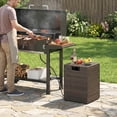 thumbnail image 2 of Costway Propane Tank Cover Table,16 Inch Square PE Rattan Gas Tank Storage Box with Flip Lid Mix Brown, 2 of 10