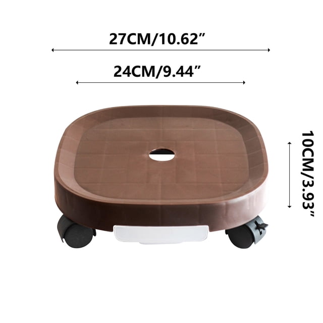 Rbaofujie Universal Wheel Round Plastic Base Mobile Flowerpot Tray Thickened Resin Universal Wheel with Brake Strap Water Box Drawer Tray with Wheel Flower Support