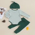 thumbnail image 4 of Baby Clothes Set  Romper with Long Sleeve Striped Pants and Hat, 4 of 9