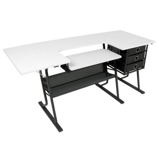 Studio Designs Eclipse Hobby Couture Arts & Artisanat Centre Table, Noir et Blanc