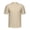 Khaki, variant on RKSTN Mens Summer Beach Tops Henley T-Shirt Henley Linen Cotton Shirt Casual Short Sleeve T Shirt Pullover Tees Lightweight Curved Hem Plain Tees