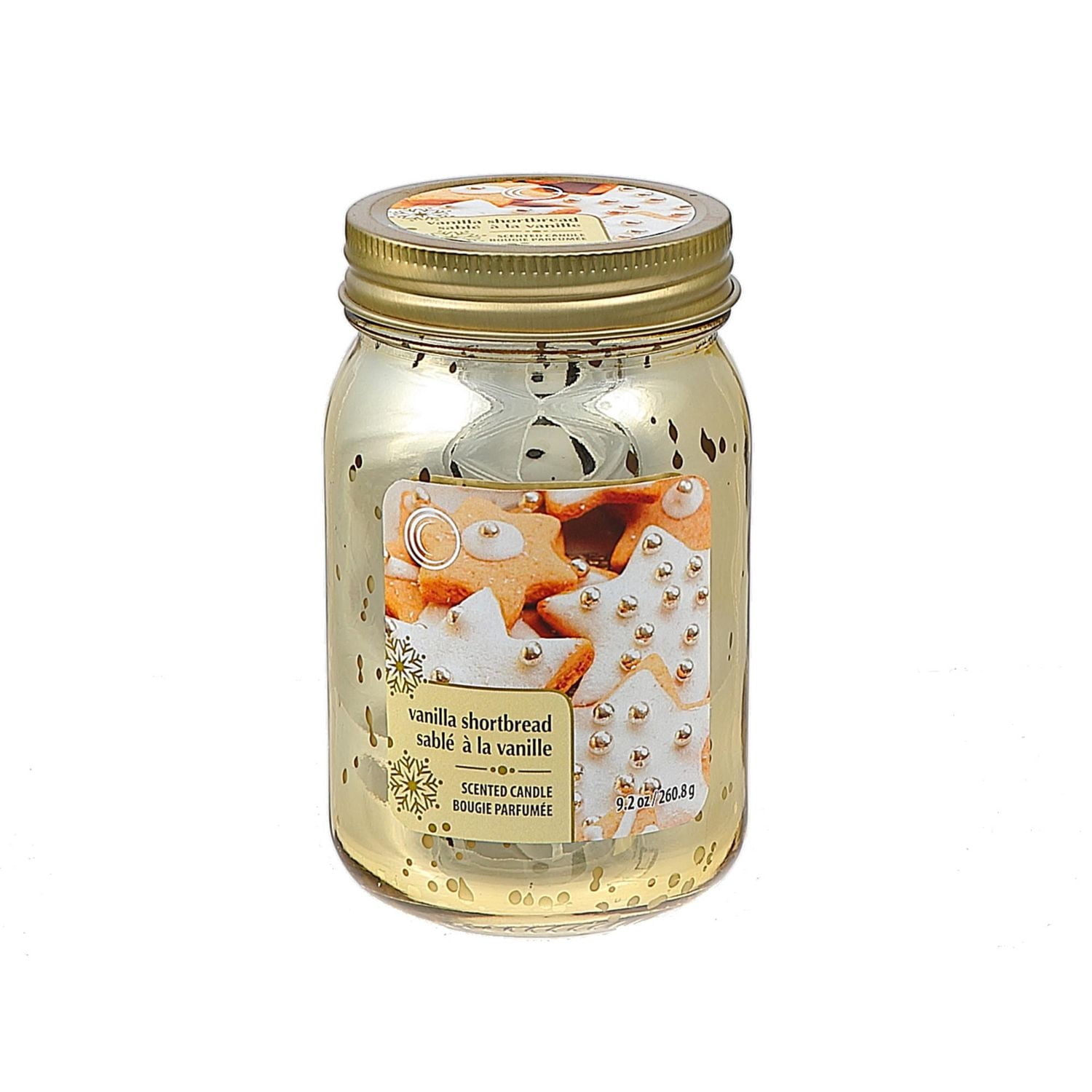 9.2Oz Electroplated Mason Jar Bougie (Vanille Sablés)