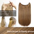 thumbnail image 2 of 20” Invisible Wire Hair Extensions Miracle Secret Fish Line Hairpieces Silky Straight Synthetic hair, 2 of 4