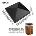 thumbnail image 2 of Mosiee Fence Post Cap With Pre-Drilled Holes Black Plastic Pyramid For 4X4 Inches Posts Outdoor Post Cap Protection Garden Supplies, 2 of 9