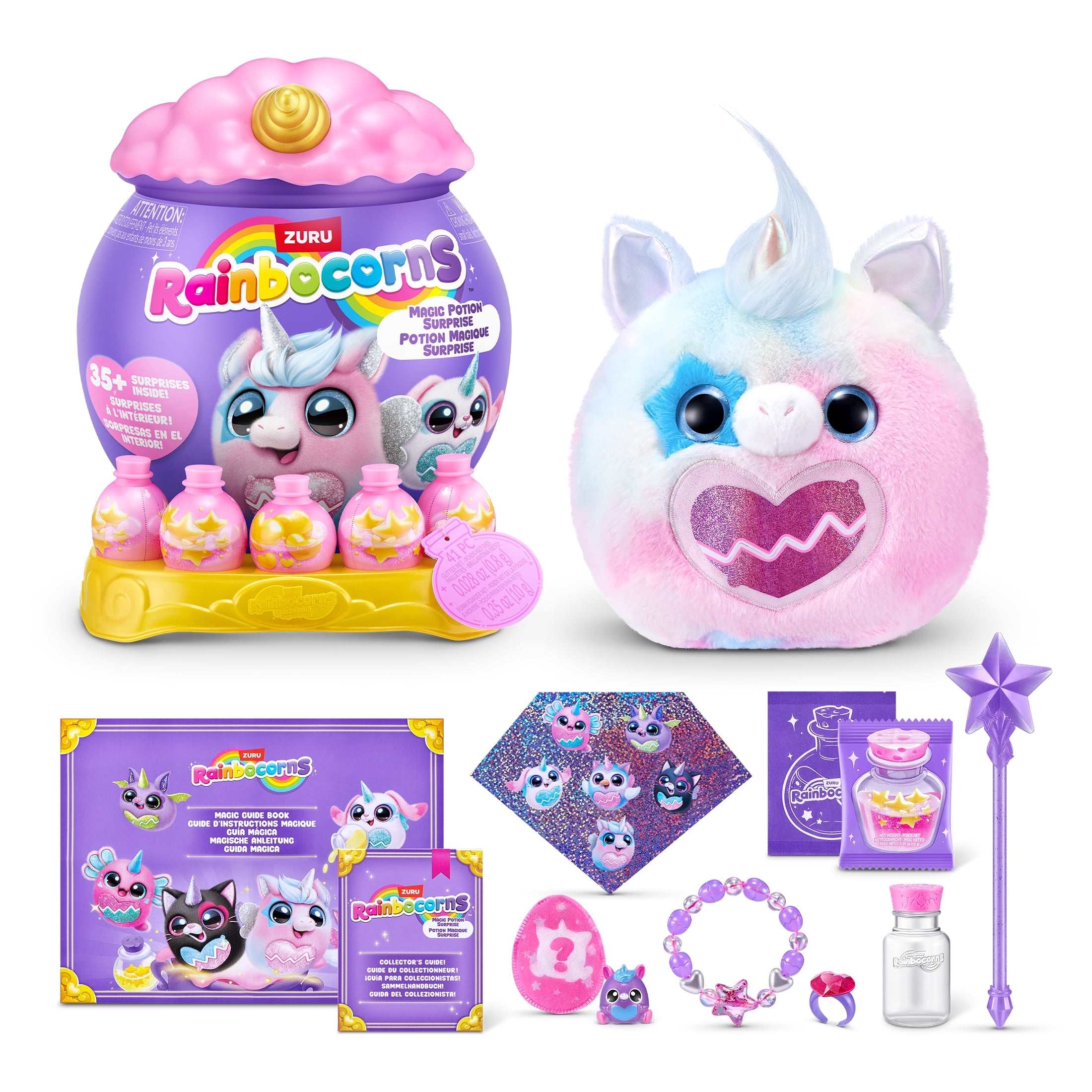 Rainbocorns Magic Potion Surprise Series 1 by ZURU – Magical Plush Surprise Toy with Collectible Booboocorn, DIY Jewelry, and Creative Accessories, Toy for Girls (Ages 3+).