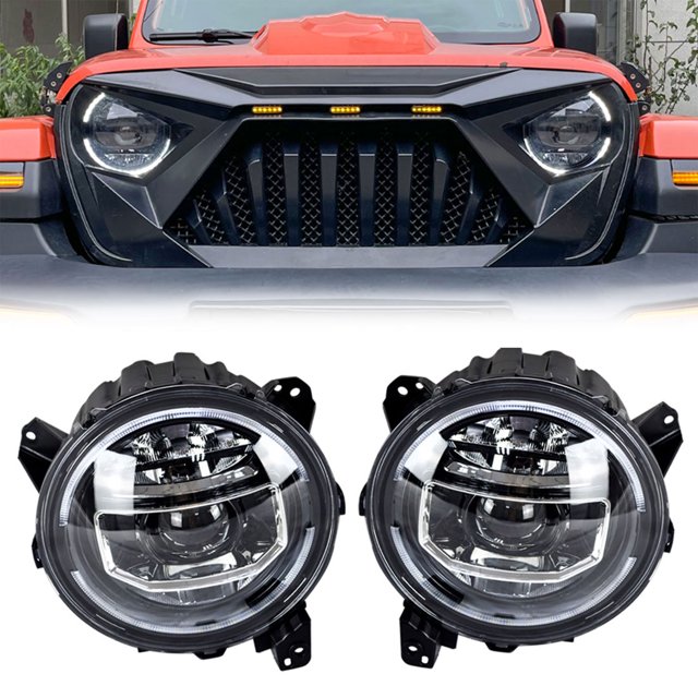 AMERICAN MODIFIED Phares Halo à LED pour 18-22 Wrangler JL/Gladiator JT