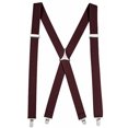 thumbnail image 1 of Mens Elastic X-Back Adjustable Straight Clip On Suspenders - Burgandy Maroon (Regular 46" Long), 1 of 6