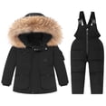 thumbnail image 2 of LSLJS Boys Girls Fashion Solid Color Down Jackets Keep Thickening Warm Outdoor Coat Jumpsuit Set, 2 of 9