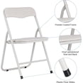 thumbnail image 4 of YUSAZENS 3-Piece Folding Card Table and Chair Set, Upholstered Activity Set with Portable Metal Frame, Great for Eating, Reading & Playing Indoors and Outdoors,Beige, 4 of 8