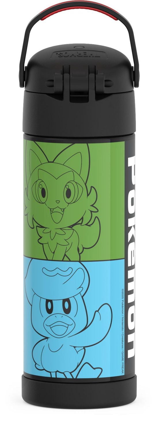 Thermos Kids Stainless Steel Vacuum Insulated Funtainer Water Bottle with Spout Lid, 470 ml, Pokemon