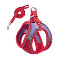 thumbnail image 2 of Pet Harness and Leash Set, Breathable Mesh Vest with Adjustable Straps, Color Block Dog Cat Walking Strap, Polyester, Orange/Pink/Red/Green/Blue, 1 Set, 2 of 6