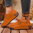 thumbnail image 4 of Mocassins à Plateforme Compensée Style Penny Espadrilles Mode pour Femmes 2025 Automne en Suède Largeur Grand Chaussures de Marche Décontractées, 4 of 7