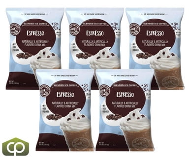 Big Train Espresso Blended Ice Coffee Mix, Professional High-Intensity Coffee Beverage Base, 3.5 lb Bag, Case of 5
