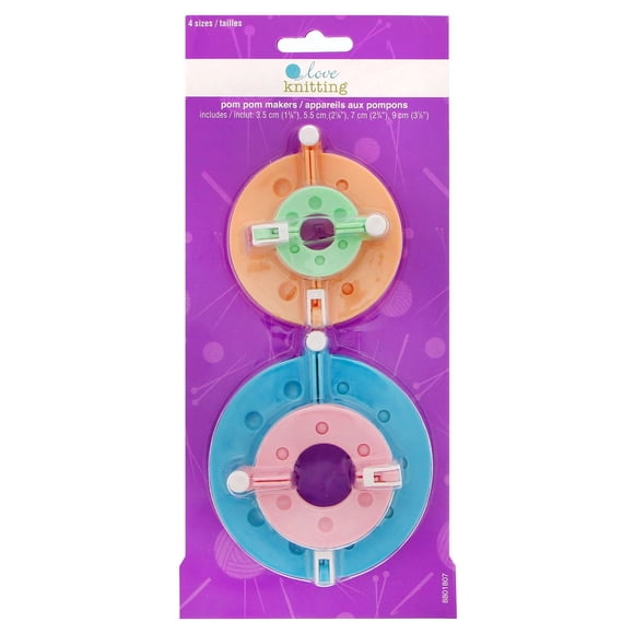 LOVE KNITTING Pom Pom Makers - 4 Sizes (3.5, 5.5, 7, 9 cm (3.5 in))