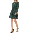 thumbnail image 4 of INSPIRE CHIC Robe pour Femme Dorure Étoile Col en V Manches Longues Robe de Soirée Évasée Ligne A TG Vert-Floral, 4 of 6