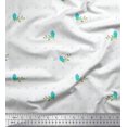 thumbnail image 1 of Soimoi Vert Coton Tissu Cambier Feuilles & Trèfle Imprimé Floral 1 Yard 56 Inch Wide, 1 of 3