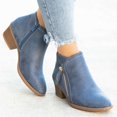 thumbnail image 4 of jsaierl Women's Casual Booties Fall Fashion Solid Color Short Boots Mid Heel Pointed Side Zip Ankle Boot, 4 of 4