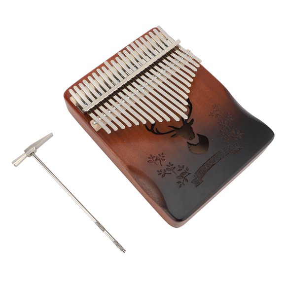 21 Key Kalimba Thumb Piano Instrument Professional Tuned Handmade Mahogany Metal with Embossed Notes and Ergonomic Curve Design for Adults Beginners Kids Performances