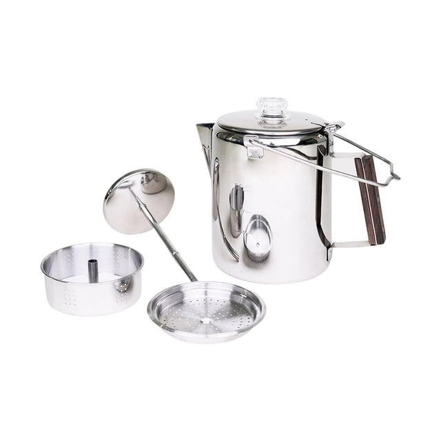 Coffee Percolator Camping Durable Stainless Steel Campfire Coffee Brewer Top Camping Coffee Pot for Outdoor Brew Coffee