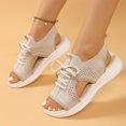thumbnail image 1 of Konbeca Sandales à Plateforme pour Femmes Chaussures de Marche Confort Été Femmes Mode Décontractée Couleur Unie Talon Compensé Bout Ouvert Sandales à Bride, 1 of 6