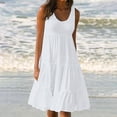 thumbnail image 2 of Yuyuzo Robes d'Été pour Femmes Robe Décontractée d'Été pour Femmes Sans Manches à Col Rond Tunique Ample Robe Débardeur Robe Bohème de Plage pour les Vacances, 2 of 7