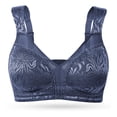 thumbnail image 4 of Wingslove Women's Full Coverage Plus Size Bra Non Padded Wireless Minimizer Bra, Gray Blue 42I, 4 of 7