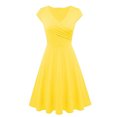 thumbnail image 2 of Robes d'Été Grande Taille pour Femmes 2024 Décontractées Couleur Décontractée Manches Courtes Col en V Robe Ample Économisez jusqu'à 65 % de Rabais!, 2 of 3
