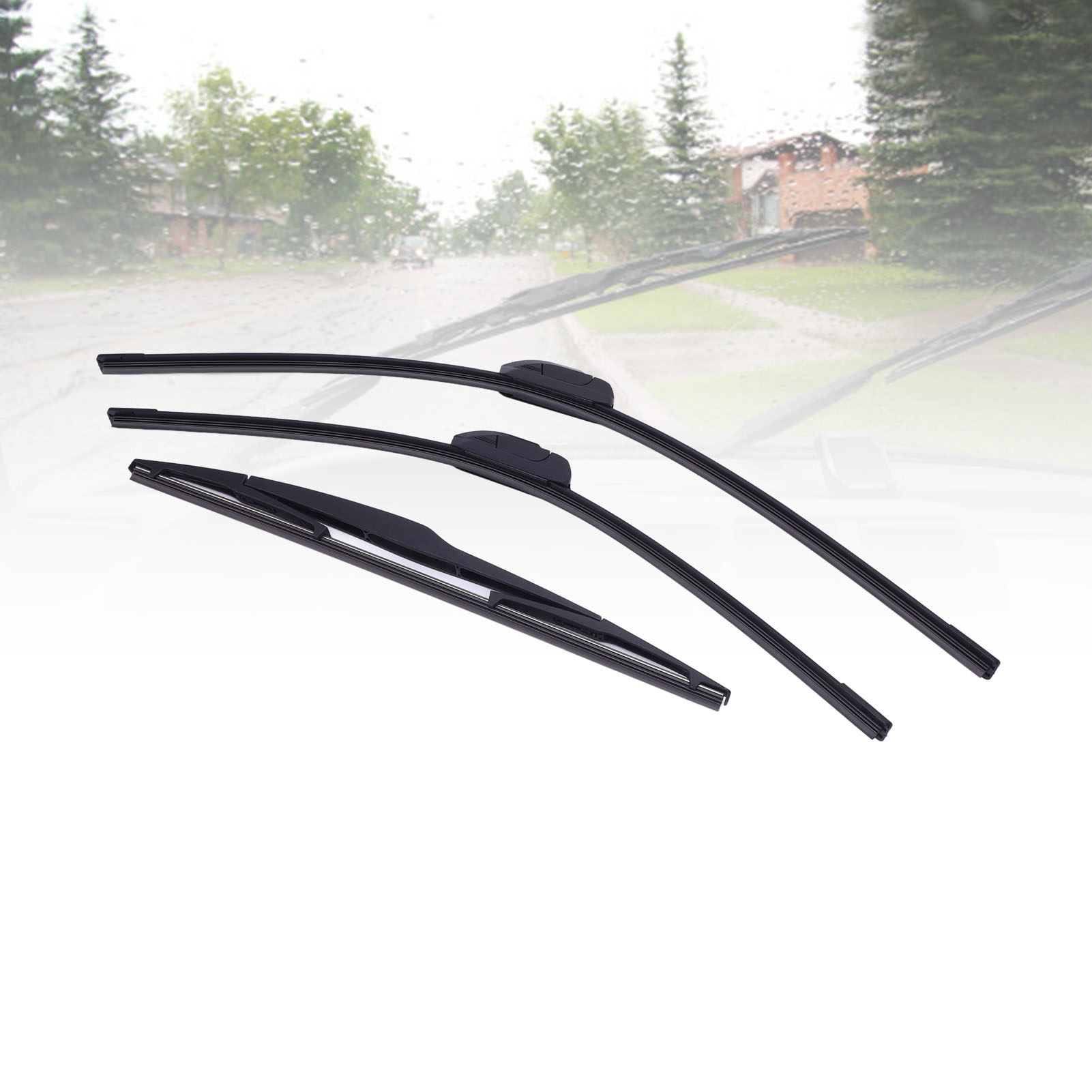 Car Windshield Wiper Blades, Weather Proof Rubber 26in 22in 16in Left Hand Drive Windshield Wiper Blades Set  for Vehicle