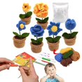 thumbnail image 2 of Hot!Flower Crochet Kit For Beginners For Adult And Kids Learn Crochet Set With Step By Step Video Tutorials DIY Knitting With Crochet Yarn And Crochet Hook.（6 Small Flowers）, 2 of 9