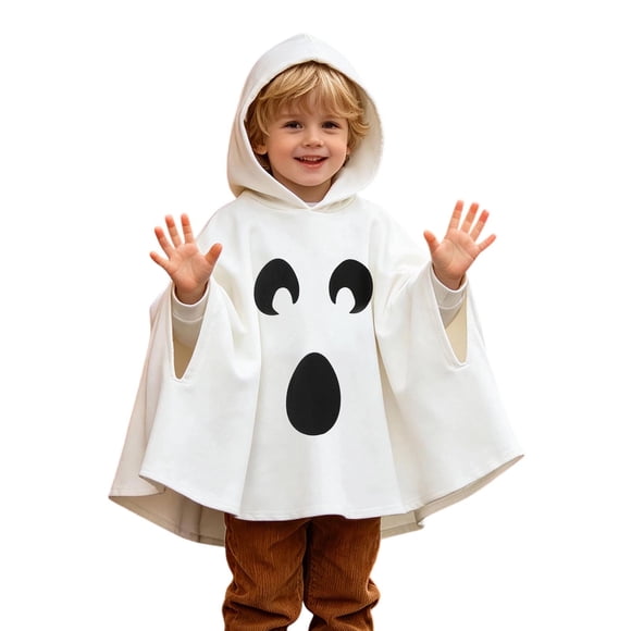 1-6T Toddler Kids Halloween Ghost Costumes White Cloak Tops Boys Girls Cosplay Party Fancy Dress Cloak Costume Halloween Outfits