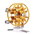 thumbnail image 2 of DYNWAVECA Ice Fishing Reel 53mm Line Wheel All Ratio 1:1 Fly Reel Tools Multipurpose Lightweight Portable for Fresh or Water Golden, 2 of 9